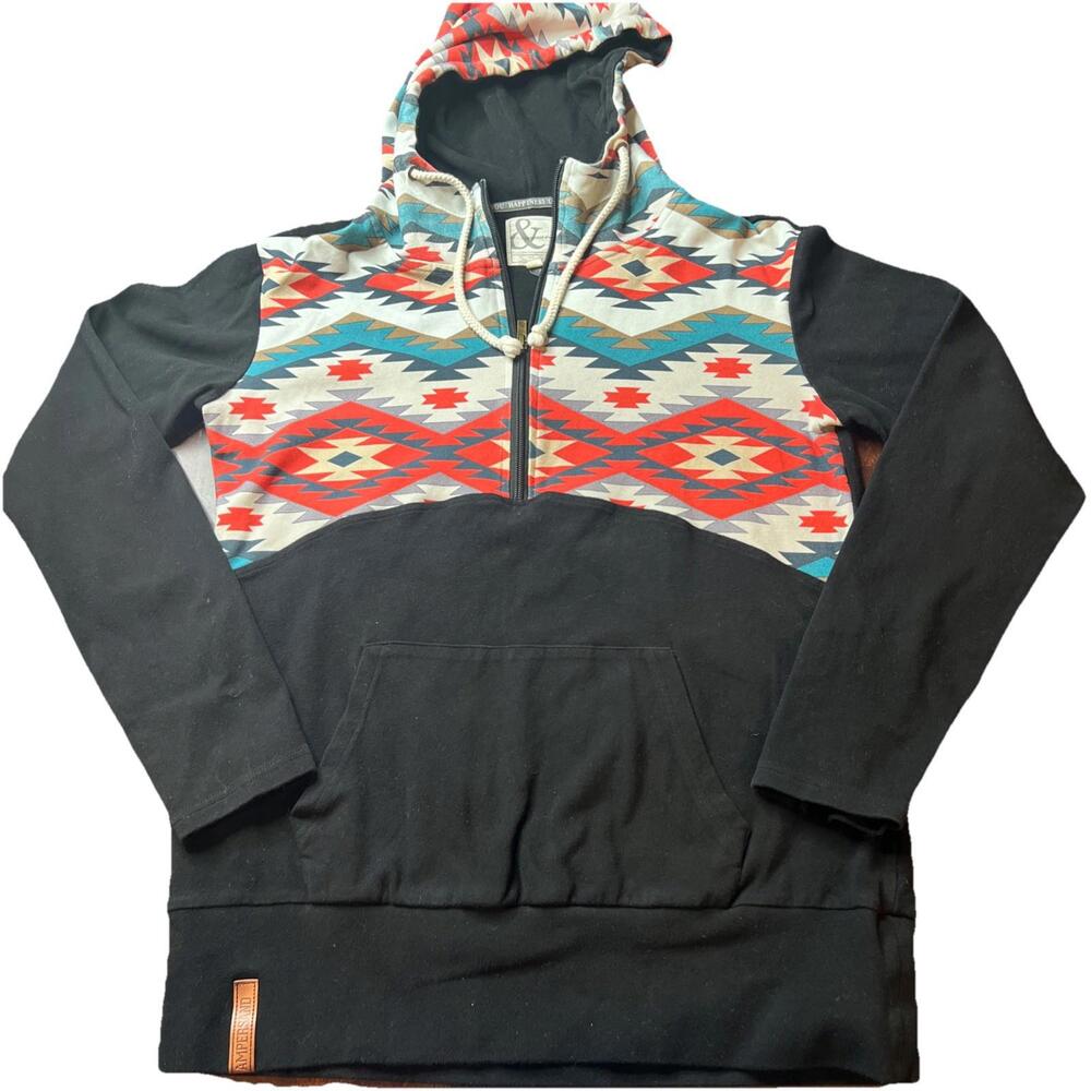 Ampersand Avenue Hoodie Single Hoodie Sweatshirt Women's Large Aztec Tribal Boho